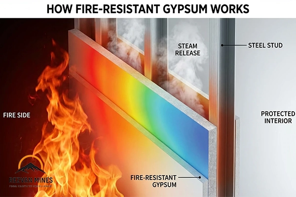 Fire Resistant Gypsum: 6 Powerful Reasons to Use It in Construction 1 How Fire Resistant Gypsum Works Under High Temperatures