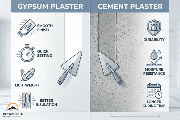 فوائد لياسة الجبس 1 فوائد لياسة الجبس
Gypsum Plaster vs Cement Plaster
