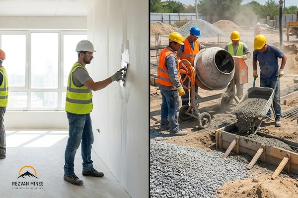 Gypsum vs Cement: Critical Differences in Construction Applications 2 Installation Speed and Construction Efficiency: Gypsum vs Cement