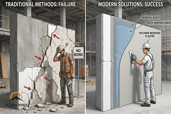 Plastering Smooth Concrete & Foam: Why Traditional Methods Fail and What to Use Instead 1 What is Gyptone and How Does It Solve the Adhesion Crisis?