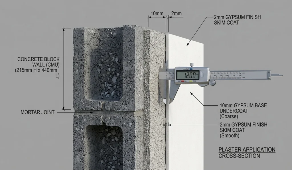 Gypsum Plaster Coverage: How Much Plaster You Need per m² (Free Calculator) 2 Plaster thickness per coat