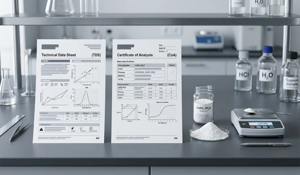 Gypsum Powder Specifications: How to Read a Test Report Before You Buy 1 TDS vs COA