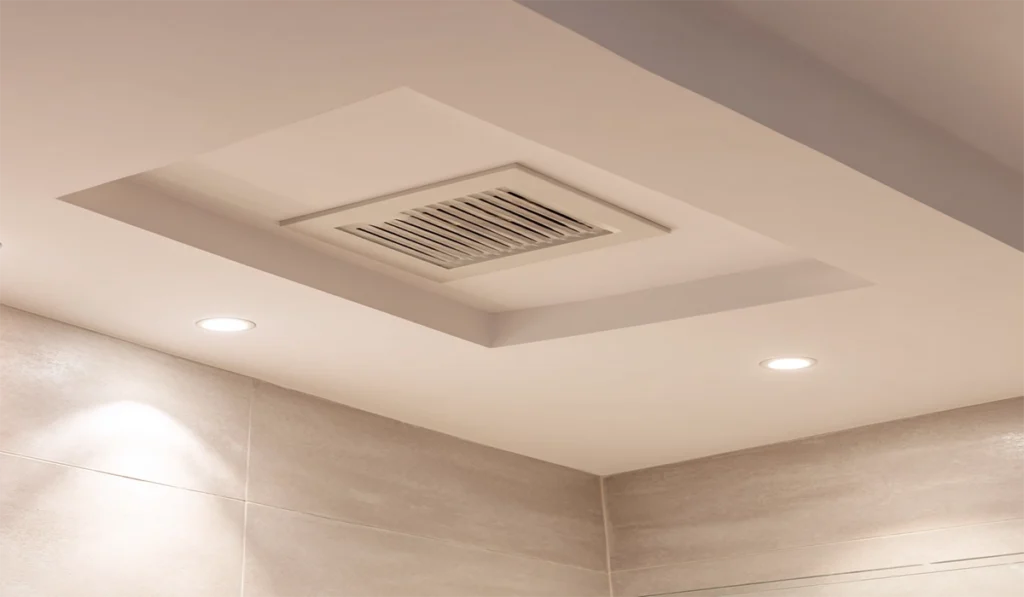 Can Gypsum Plaster Be Used in Bathrooms and Wet Areas? 3 Ventilated bathroom ceiling finished with gypsum plaster